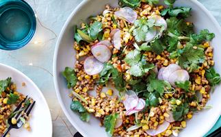 Toasted corn & spelt with miso dressing recipe