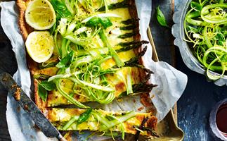 Asparagus and goats' cheese tart