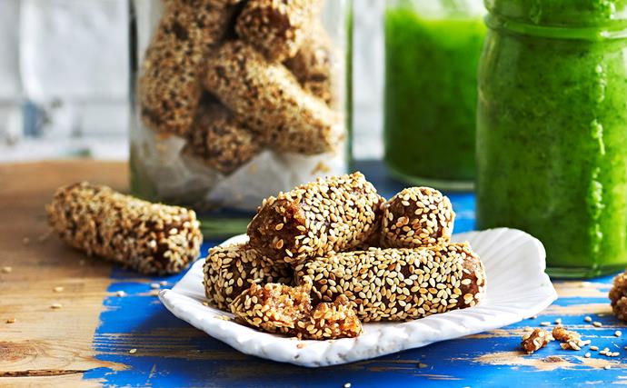 Ginger and sesame seed logs