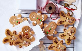 Reindeer and gingerbread men Christmas cookies