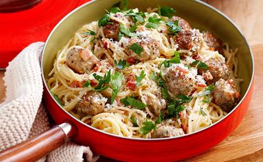 Chicken, minted pea and ricotta meatballs