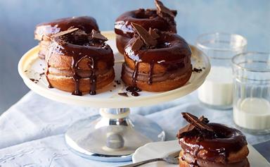 Chocolate-cream doughnuts