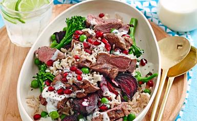 Lamb & beetroot rice salad