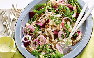 Chicken & beetroot salad with tarragon dressing