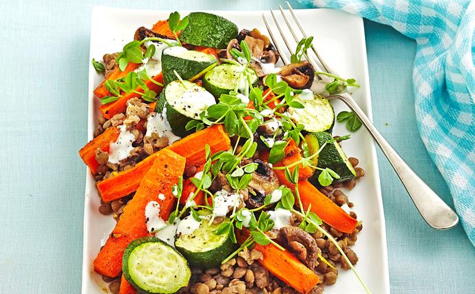 Vegetable and lentil salad
