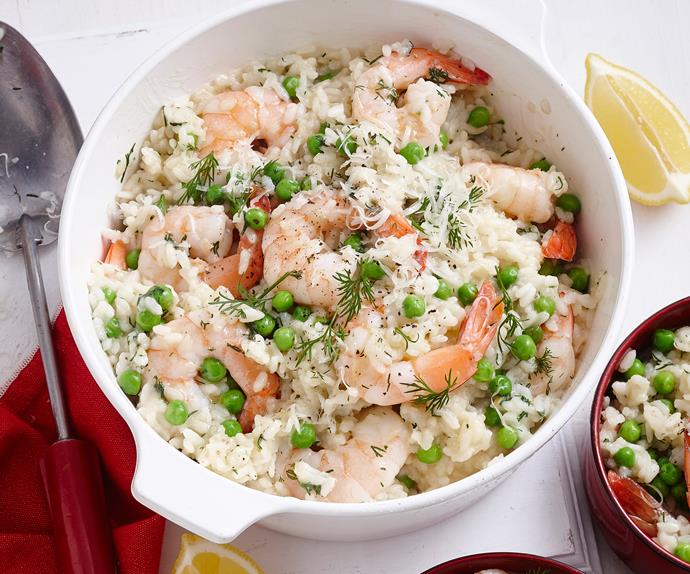 Oven baked prawn and pea risotto | New Zealand Woman's Weekly Food