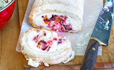 Fruit-filled roulade