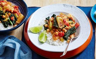 Spiced vegetables and chickpeas