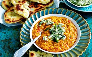 Red dhal with coconut curry