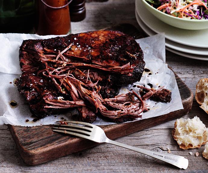 Slow-cooked pulled beef brisket