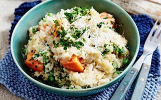 Leek and vegetable risotto