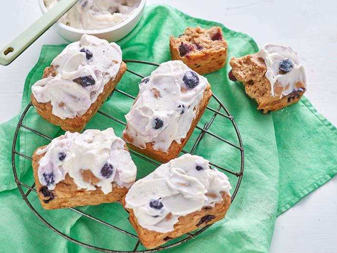**[Mini blueberry and banana bread loaves](https://www.womensweeklyfood.com.au/recipes/mini-blueberry-and-banana-bread-loaves-1700|target="_blank")**

These beautiful little loaves are miniature versions of our classic blueberry and banana bread recipe, perfect for lunchbox snacks or portion-controlled morning tea. Serve with a rich dollop of whipped blueberry ricotta cream.