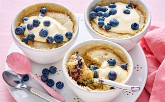 Blueberry pudding mug cake