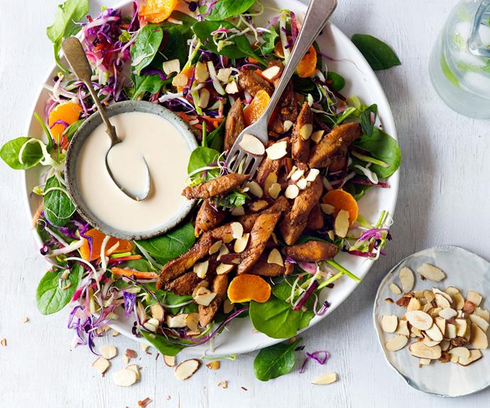 Mandarin chicken salad with toasted almonds