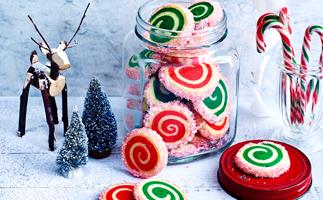 Christmas pinwheel sugar cookies