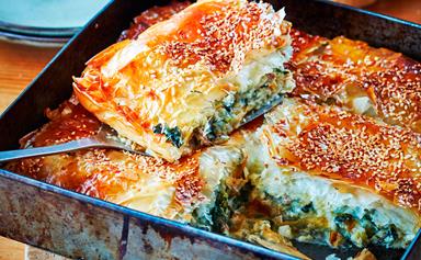 Spinach and three cheese pie
