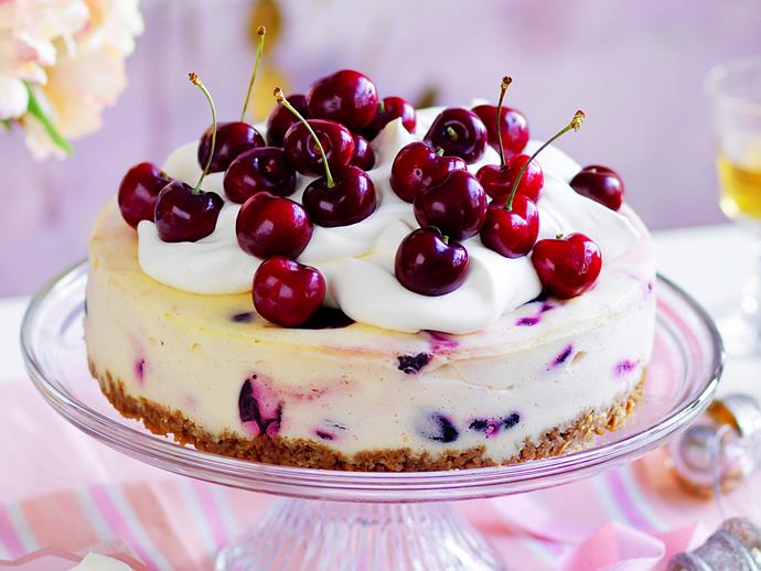 **[Roasted cherry cheesecake](https://www.womensweeklyfood.com.au/recipes/roasted-cherry-cheesecake-recipe-1803|target="_blank")**

If you think regular cheesecake is delicious, try it with the addition of juicy roasted cherries. Baking them brings out their natural sweetness, perfect swirled through a cool and creamy centre.