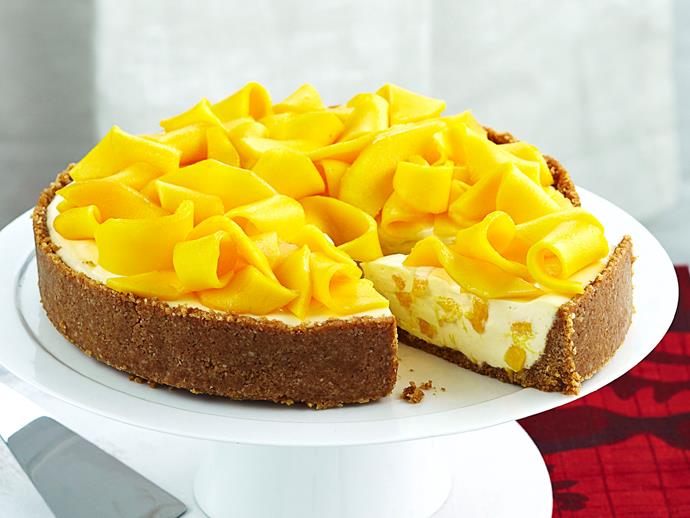 **[Mango macadamia cheesecake](https://www.womensweeklyfood.com.au/recipes/mango-macadamia-cheesecake-28036|target="_blank")**

Fresh, ripe mango is food of the gods no matter what dish it finds its way into. Included in this creamy cheesecake with a biscuit, coconut and macadamia base, it makes a positively heavenly dessert.