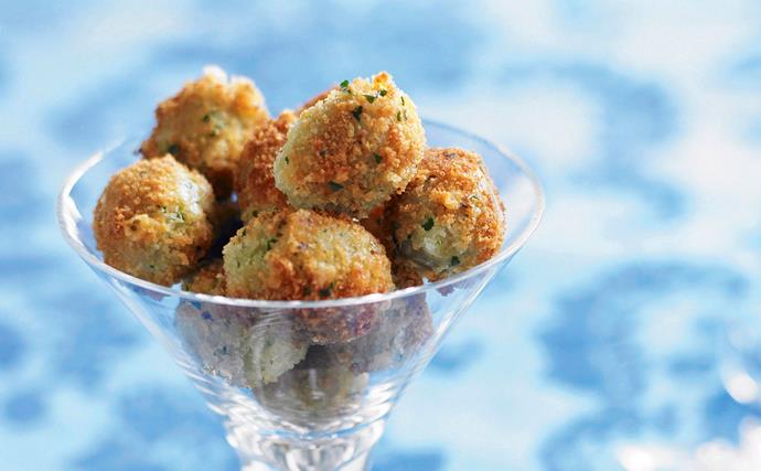 Parmesan and parsley fried green olives