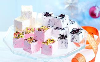 Rosewater and pistachio marshmallows