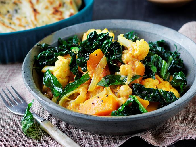 **[Pumpkin and cauliflower yellow curry](https://www.womensweeklyfood.com.au/recipes/pumpkin-and-cauliflower-yellow-curry-1849|target="_blank")**

This mild curry is packed full of healthy veggies that's perfect for hitting your daily serve of nutrition. We've even included the recipe for a homemade yellow curry paste that's sure to impress.