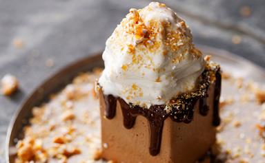 Culprit's milk chocolate mousse with salted popcorn and peanut brittle