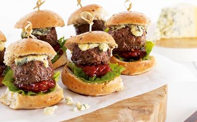 Beef and blue cheese sliders