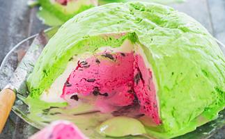 Watermelon ice-cream cake