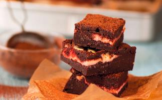 Chocolate, beetroot and sour cream brownie
