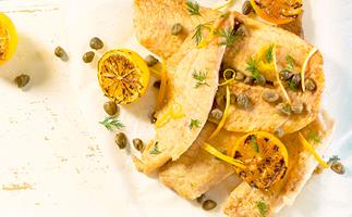 Fish with lemon and capers