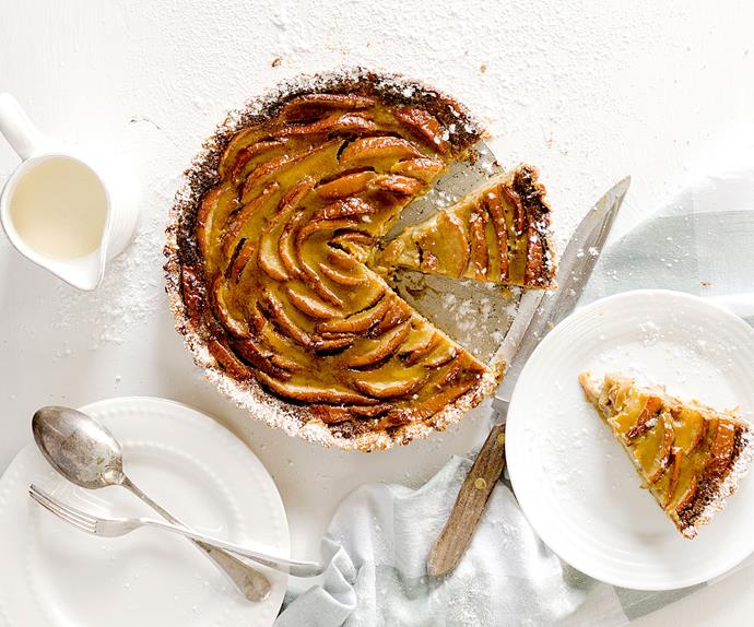 Pear and toffee tart