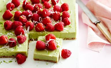 Avocado and lime mousse slice