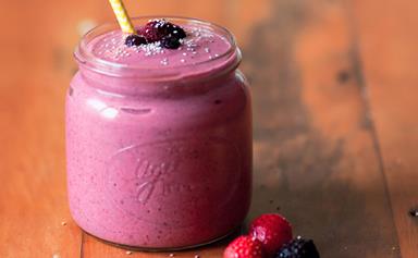Berry and ginger chia seed smoothie
