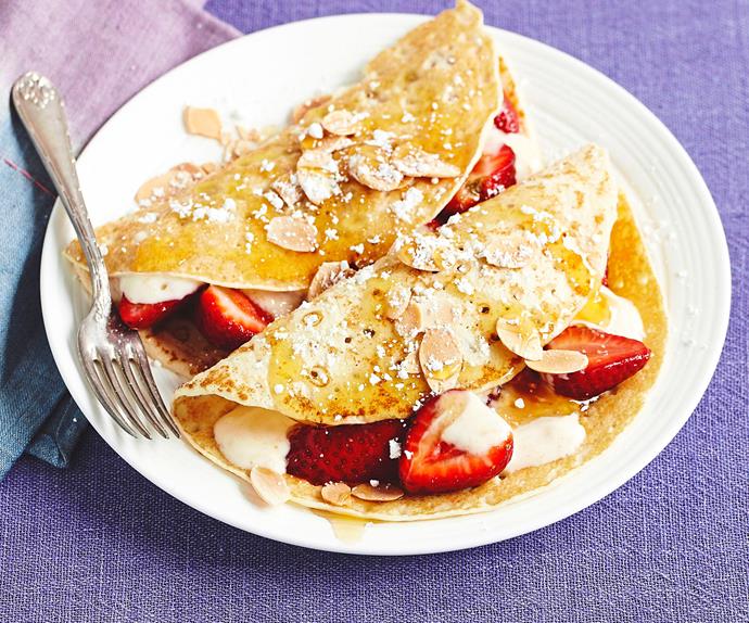 Crepes with spiced honey yoghurt