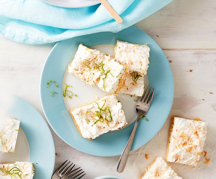 Coconut, lime and mint marshmallow slice