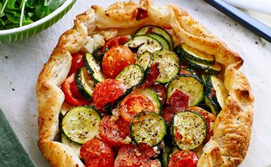 Free-form Mediterranean vegetable pie