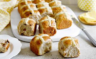 Sultana and spice hot cross buns