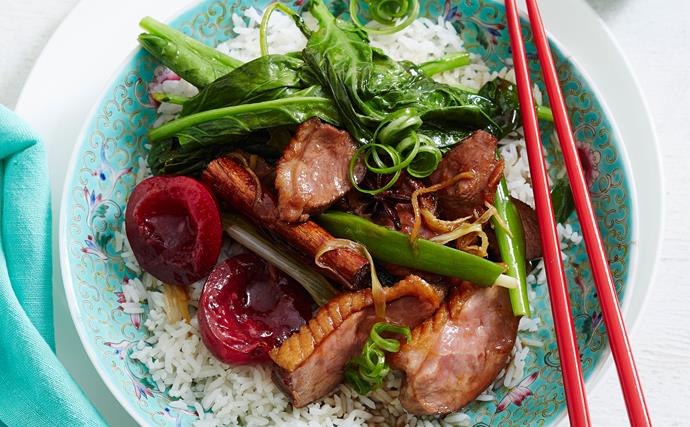 Red-braised fragrant duck with plum glaze