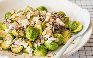 Warm Brussels sprout and leek salad