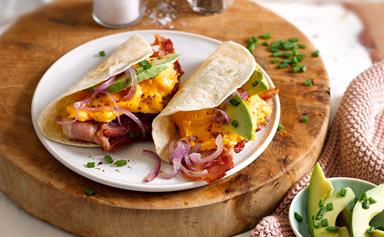 Bacon and egg breakfast tacos