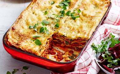 Beef mince, spinach and ricotta lasagne