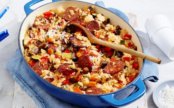 roasted vegetable and chorizo risotto recipe