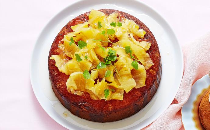 Pineapple and ginger syrup cake