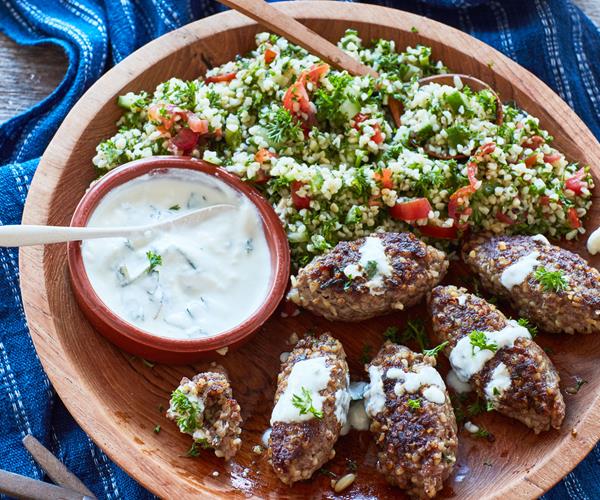 Lamb mince kibbeh and tabbouleh salad recipe | Food To Love