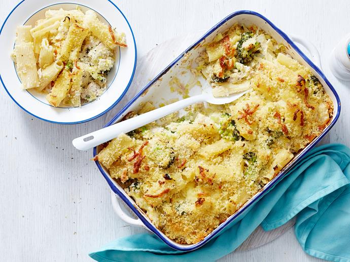 **[Leek and broccoli tuna pasta bake](https://www.womensweeklyfood.com.au/recipes/leek-and-broccoli-tuna-pasta-bake-2504|target="_blank")**

Hearty, comforting and utterly delicious, a pasta bake goes a long way in satisfying those hunger pangs and this quick recipe sneaks in a few healthy veggies to help hit your five-a-day with ease - yum!