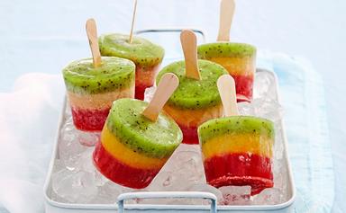 Fruit salad ice blocks