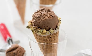 Simple no-churn dark chocolate ice cream