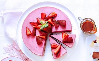 Dairy-free strawberry mousse cake