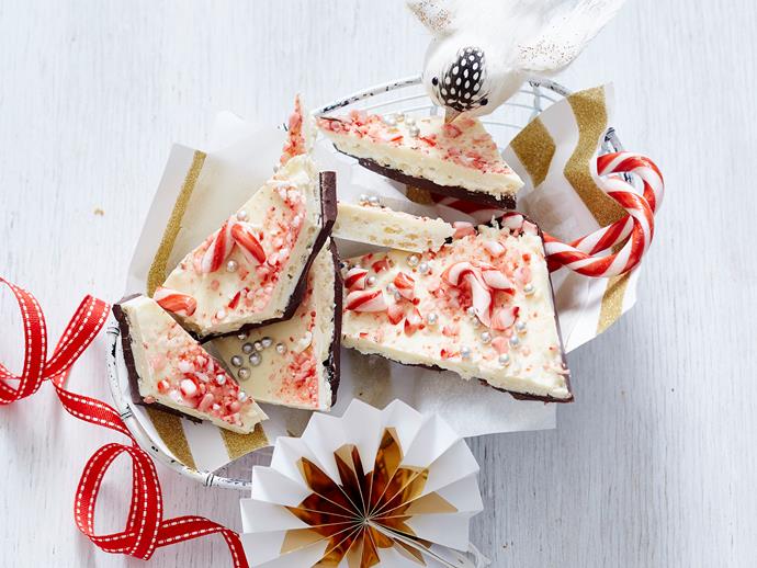 **[Christmas candy cane slice](https://www.womensweeklyfood.com.au/recipes/christmas-candy-cane-slice-2830|target="_blank")**

Remember chocolate crackles? We've given it a festive makeover with a mix of dark and white chocolate and a sprinkling of candy canes for good measure