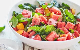 Watermelon and basil salad